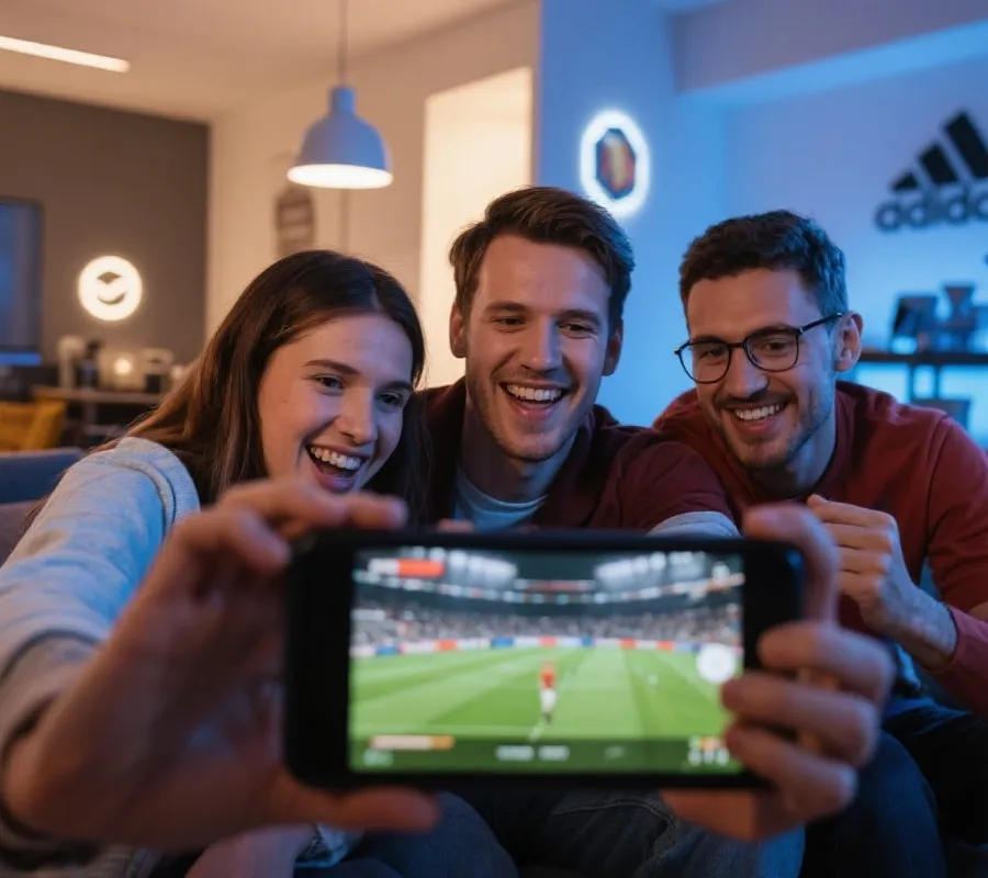 行動裝置觀賽體驗示意圖