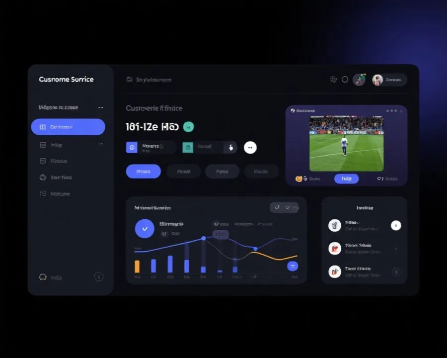 世界盃直播中心客服支援介面示意圖