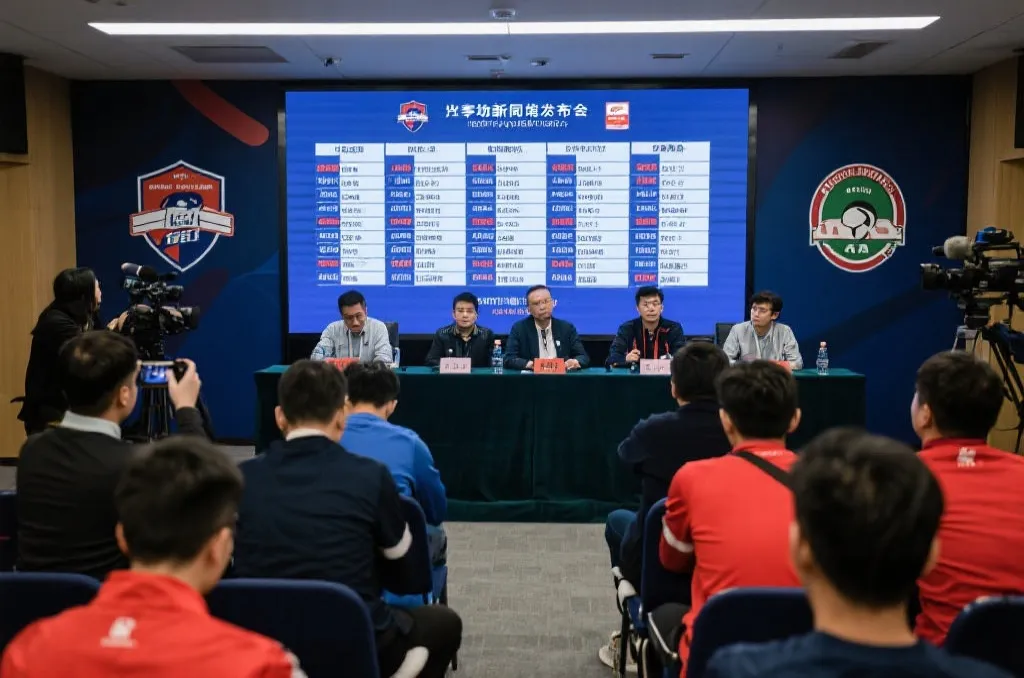 世界杯赛前发布会现场与名单公告屏幕